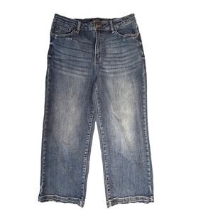Judy Blue Women's High Waist Cropped Wide Leg Jeans Size 11/30 Medium Blue
